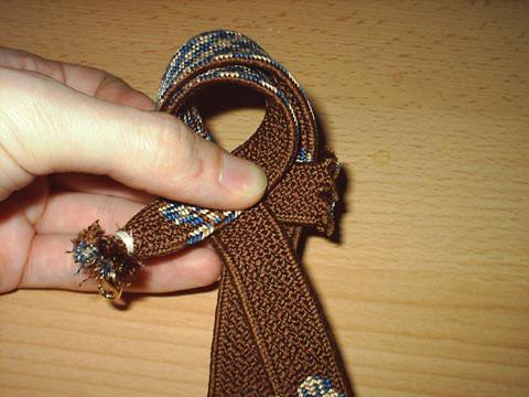 Tying flat haori himo